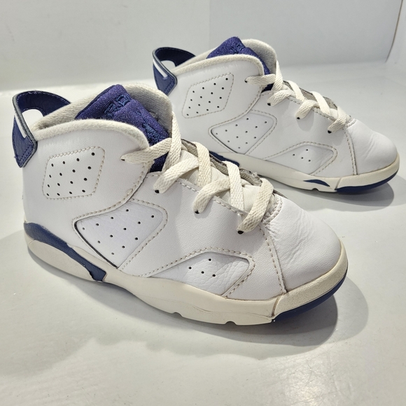 NIKE AIR JORDAN 6 RETRO MIDNIGHT NAVY/WHITE TODDLER KID SHOE 9C [384667-141] - Picture 1 of 14